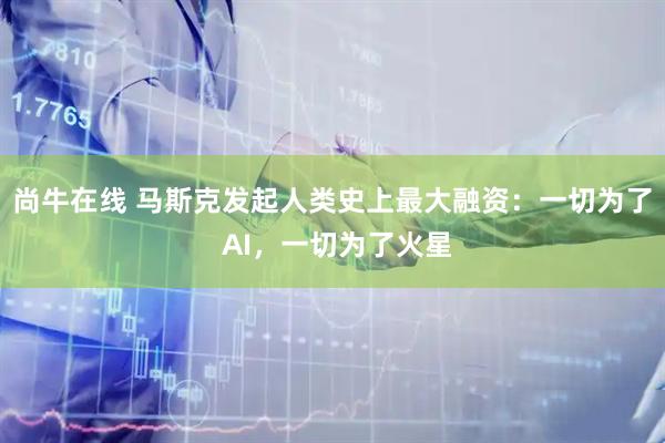 尚牛在线 马斯克发起人类史上最大融资：一切为了 AI，一切为了火星
